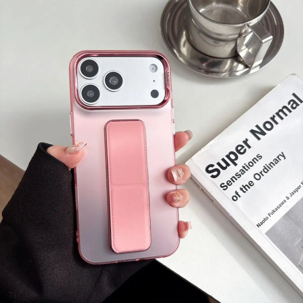 For iPhone 17 16 15 14 13 Pro Max Case Wrist Strap Magnetic Stand Kickstand PC Hard Protective Case for iPhone12 Support Cover