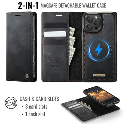 Magnetic Flip Leather Phone Case for iPhone 17 Pro Max 17E Air 16 Plus 15 14 13 12 11 Wireless Charging Wallet Cards Cover Coque