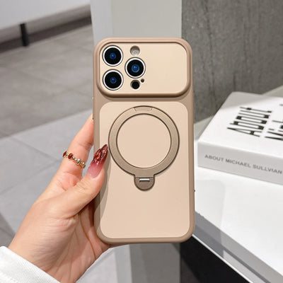 Magnetic Bracket Phone Case For iPhone 17 Air 13 14 15 16 17 Pro Max Matte KickStand For Magsafe Shockproof Stand Holder Cover