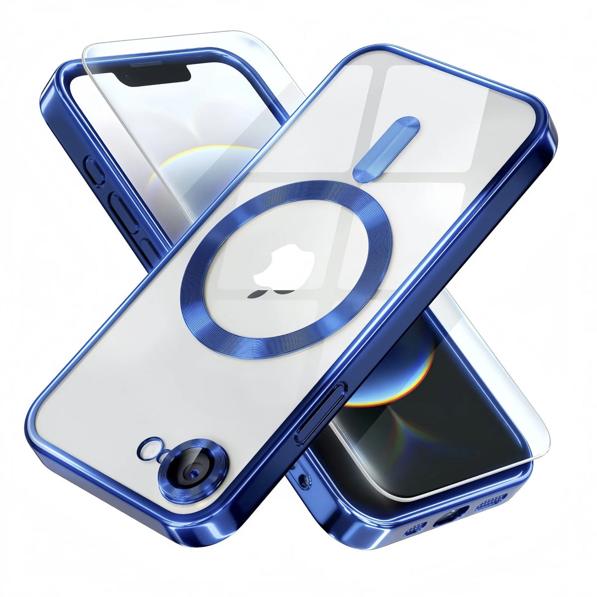 Magnetic Official Titanium Case for iphone 17e / 16e with 1 Screen Protector Camera Cover Metallic Glossy Luxury
