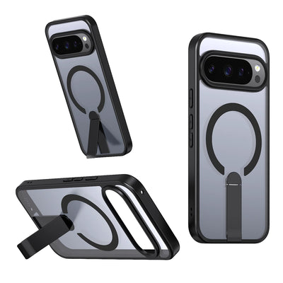 Luxury High Transparent Case For Google Pixel 11 10 9 Pro XL 5G 9A 10A Magnetic Wireless Charging With Holder Shockproof Cover