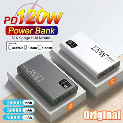 For Xiaomi Original 500000mAh Powerbank External Spare Battery Portable Charger For iPhone Samsung Super Fast Charging PowerBank