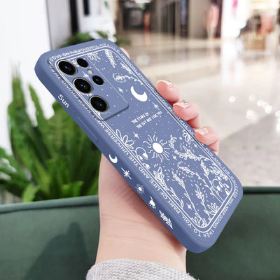 Moon Snowflake Phone Case For Samsung Galaxy S25FE S24 S23 S22 S21 S20 S10 S10E Ultra Plus FE Note 20 Ultra 10 Plus Cover