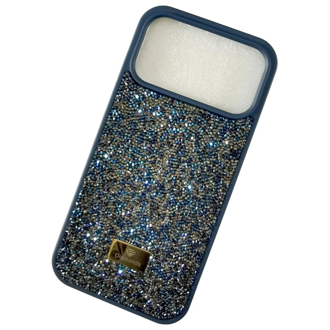 Gold Diamond Bling Multicolored Rhinestones Case For iPhone 17 16 15 14 Plus+ 13 12 Pro Max 17e 16e Air Glitter Protection Cover