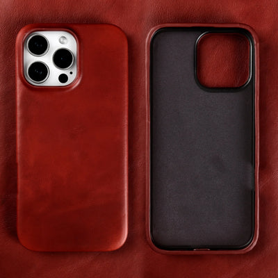 Retro for Iphone 16 Pro Max 18pro 15 14 13 Case Luxury Genuine Leather Cases for Iphone17 Vintage Back Cover Phone Cases Fundas