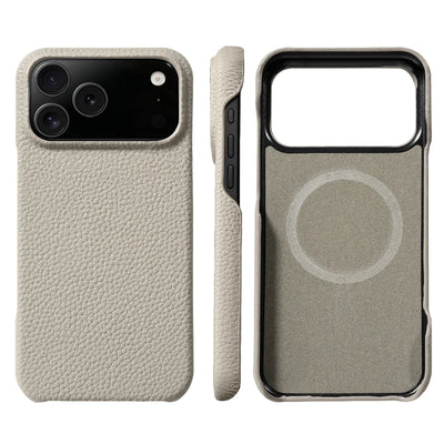for Magsafe Case for iPhone 17 15 16 18 Pro Max Air Lychee Natural Cowhide Leather Magnetic Protector Luxury Phone Back Cover