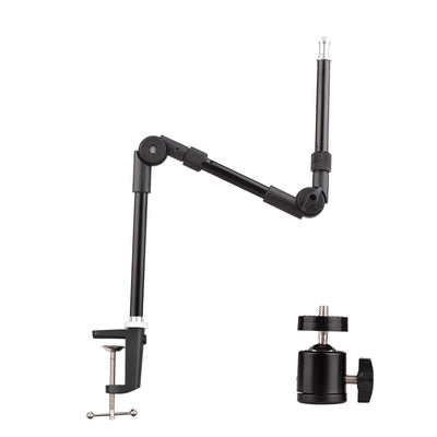 Andoer ST-01 Metal Bracket Flexible Foldable Desk Mount Stand Ballhead Adapter for Fill Light LED Ring Light Camera Smartphone