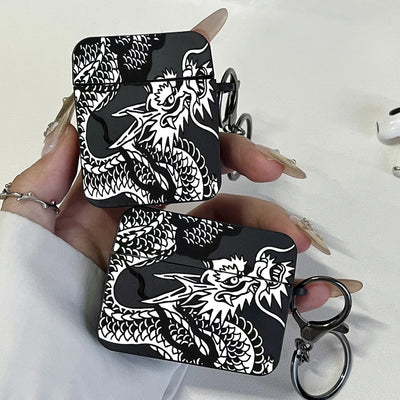 Black Dragon Design Earphone Cases for Airpods Pro3/Pro2/Pro For Apple Bluetooth Headset Case Protective Cover Airpods 1/2/3/4