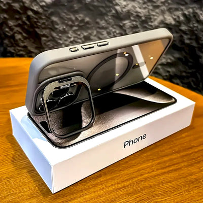Luxury Transparent Case For iPhone 18 17 16 15 14 13 12 11 Pro Max Air 18Pro 16Pro For Magsafe Wireless Charge Stand Lens Cover