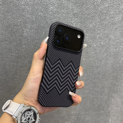Frameless Carbon Fiber Kevlar For Magsafe Magnetic Phone Case For iPhone 17 Air 16 15 14 13 12 Plus 17 Pro Max PC Texture Cover