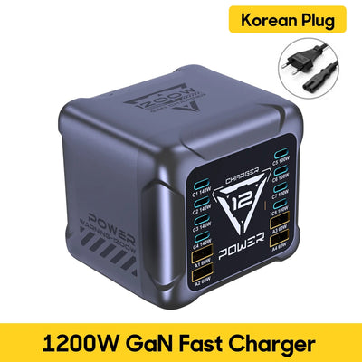 1000W GaN Charger USB C Fast Desktop 10Port USB Type C PD3.1 Charger Fast Charging for iPhone 17 16 15 Samsung S24 Xiaomi Laptop