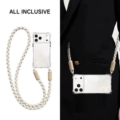 Crossbody Phone Case with Lanyard For iPhone 17Air 16 Pro Max 15 14 18 Pro Max  чехол на айфо Necklace Strap Cord Soft Cover