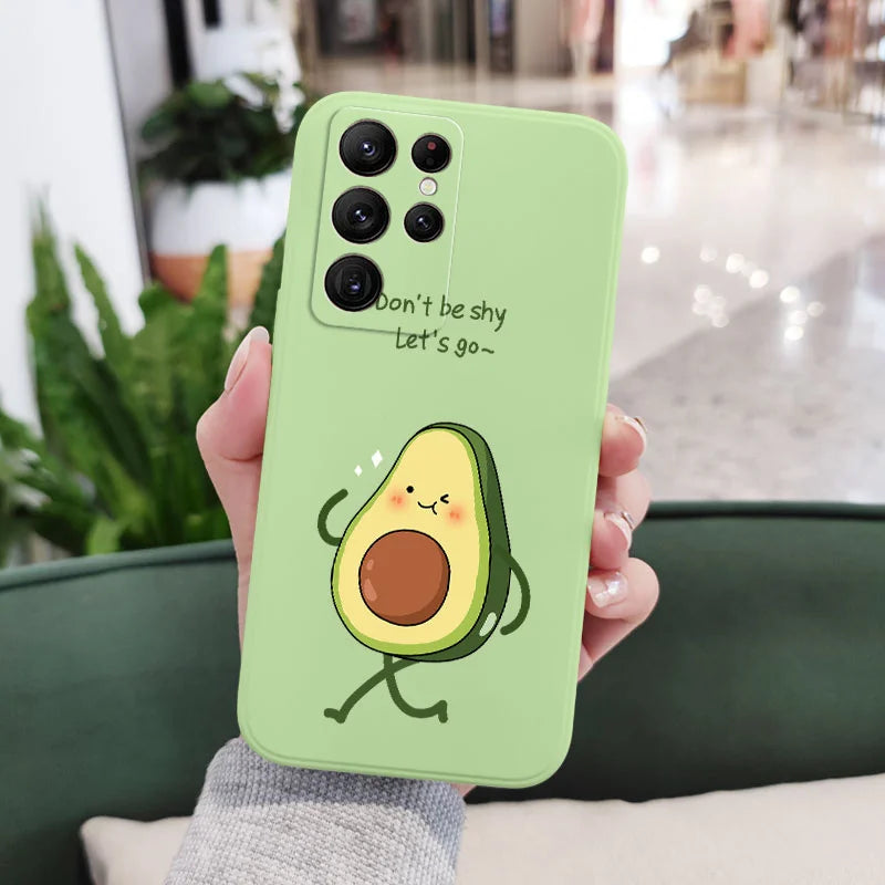 Avocado Family Phone Case For Samsung Galaxy S25 FE S24 S23 S22 S21 S20 Ultra Plus FE S10 S9 S10E Note 20 Ultra 10 9 Plus Cover