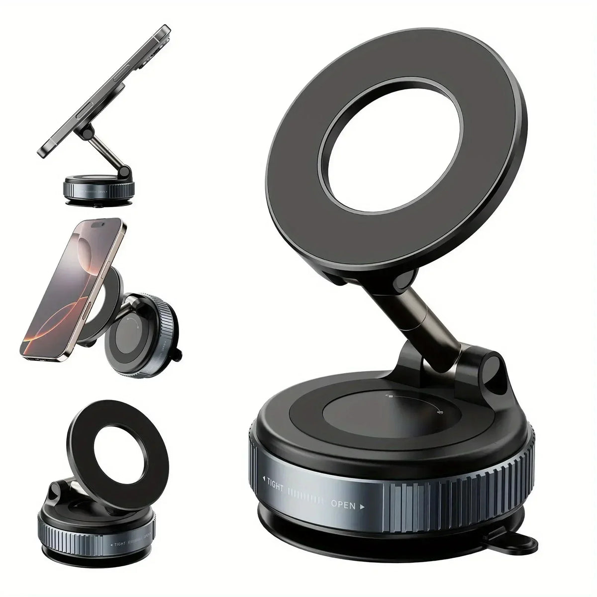 New 360° Adjustable Vacuum Suction Magnetic Bracket Car Phone Holder for Magsafe IPhone Samsung HUAWEI Foldable phone bracket