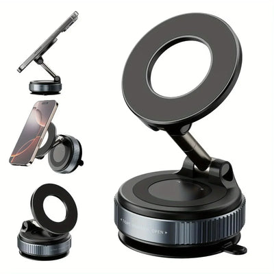 New 360° Adjustable Vacuum Suction Magnetic Bracket Car Phone Holder for Magsafe IPhone Samsung HUAWEI Foldable phone bracket