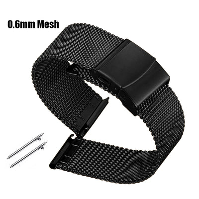 Metal Milanese Strap 1.0mm 0.6mm Mesh Bracelet Stainless Steel Watchband for IWC for Omega 12/14/16/18/20mm 22mm 24mm Wristbands