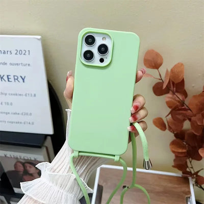 Crossbody Lanyard Strap Rope Phone Case For iPhone 17 16 15 14 Plus 17 13 12  Pro  Max  Necklace Adjustable Cover