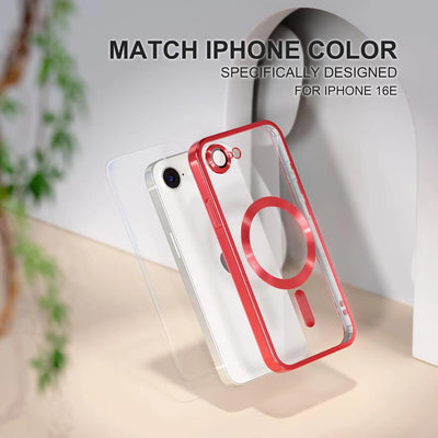 Magnetic Official Titanium Case for iphone 17e / 16e with 1 Screen Protector Camera Cover Metallic Glossy Luxury