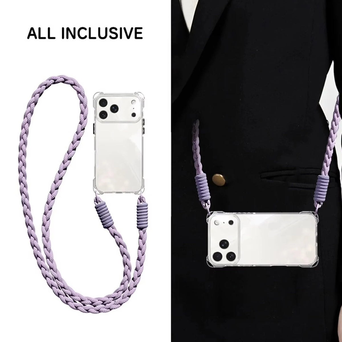 Crossbody Phone Case with Lanyard For iPhone 17Air 16 Pro Max 15 14 18 Pro Max  чехол на айфо Necklace Strap Cord Soft Cover