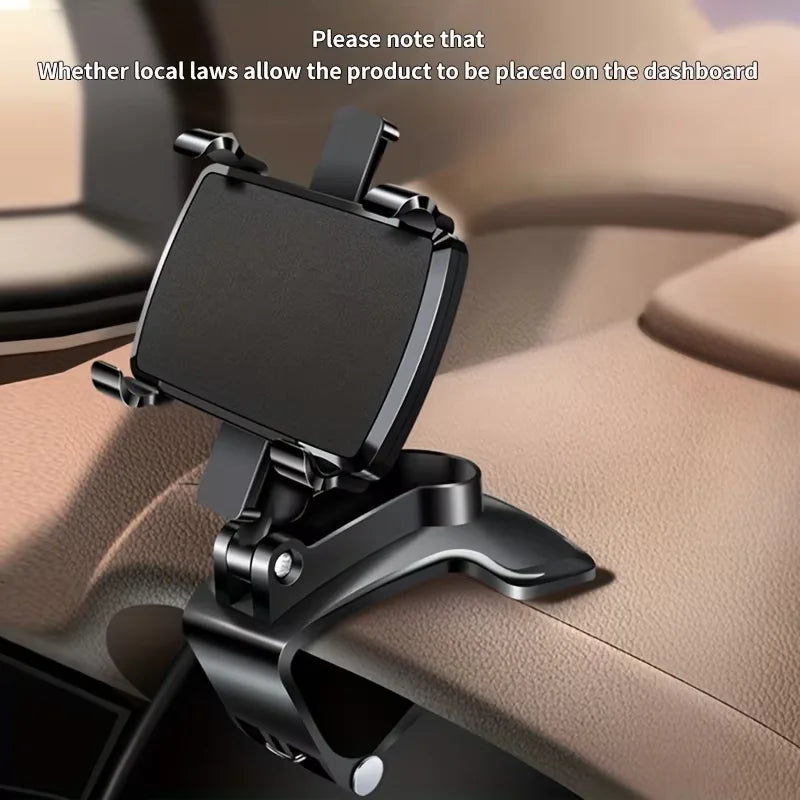 Universal Rotating Car Phone Mount Holder - 360° Adjustable Dashboard, and Compatibility for 4-7" Smartphones like