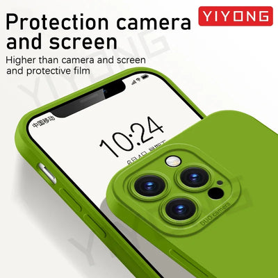 For iPhone17 Pro Max Case YIYONG Original Soft Liquid Silicone Cover For iPhone 17 Air 16 16e 15 14 Plus 12 13 Mini Phone Cases