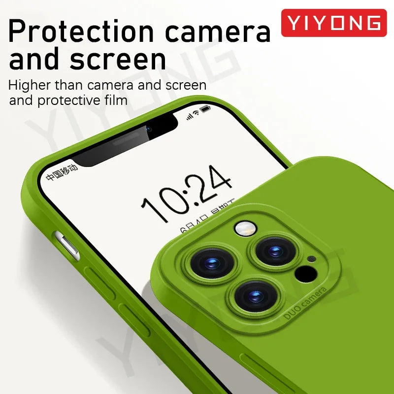 For iPhone17 Pro Max Case YIYONG Original Soft Liquid Silicone Cover For iPhone 17 Air 16 16e 15 14 Plus 12 13 Mini Phone Cases
