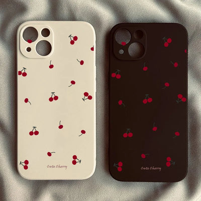 Cute Cherry Phone Case For iPhone 17 16 15 14 13 12 11 Pro Max Mini SE 7 8 Plus 17E Shockproof Non-Slip Soft Cover Shell Fundas