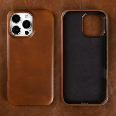 Retro for Iphone 16 Pro Max 18pro 15 14 13 Case Luxury Genuine Leather Cases for Iphone17 Vintage Back Cover Phone Cases Fundas