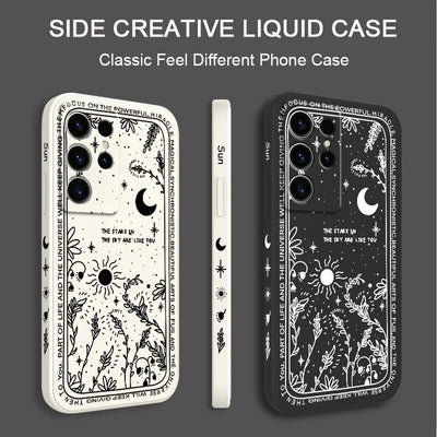 Moon Snowflake Phone Case For Samsung Galaxy S25FE S24 S23 S22 S21 S20 S10 S10E Ultra Plus FE Note 20 Ultra 10 Plus Cover