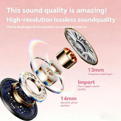 Mini TWS Wireless Bluetooth Earbuds Powerful Active Noise Cancellation Built-In Hands-Free Mic for Music Playback Voice Calls