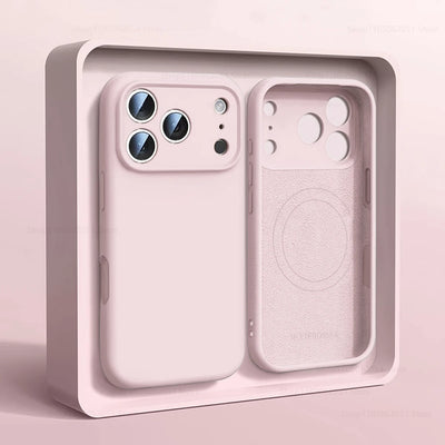 Magnetic Original Liquid Silicone Phone Case For iPhone 18 17 16 15 14 13 Pro Max 17Pro 18 For Magsafe Wireless Cases Soft Cover