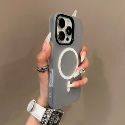 Luxury Candy Color 2 IN 1 For Magsafe Case for iPhone 16 15 14 13 12 17 18 Pro Max Magnetic Wireless Charge Clear Matte Cover