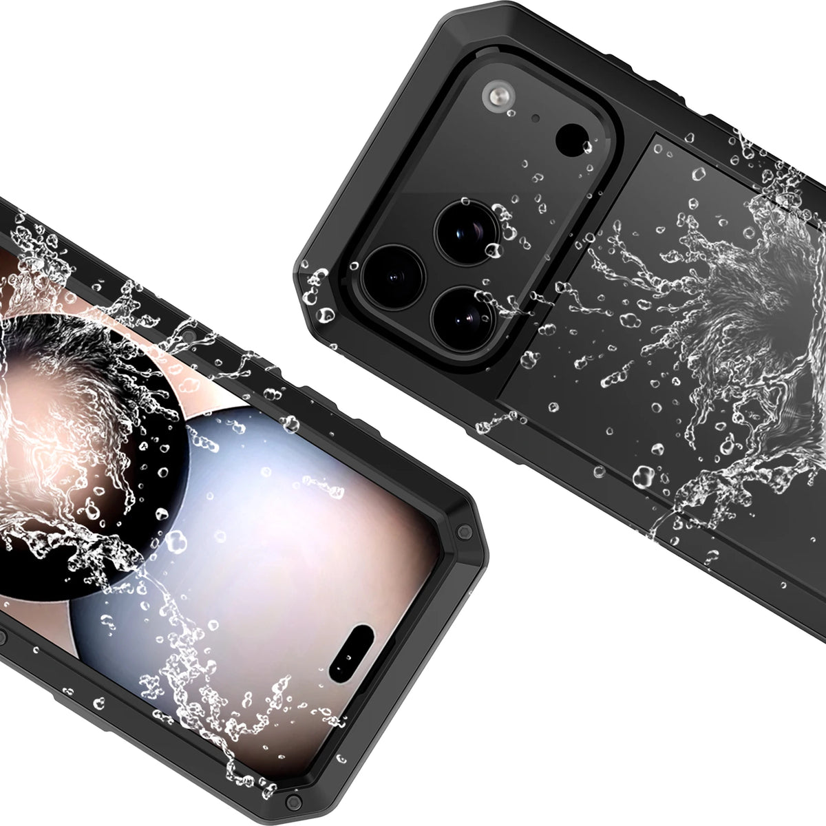 Luxury Heavy Duty Case For iPhone 18 17 16 Pro Max Plus Metal Heavy Duty 360 Full Body Shockproof Armour Protective Cover Fundas