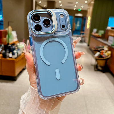 For MagSafe Clear Kickstand Case for iPhone 18 17Pro Max 17Air 16 15 14 13 12 Magnetic Shockproof Transparent Camera Stand Cover
