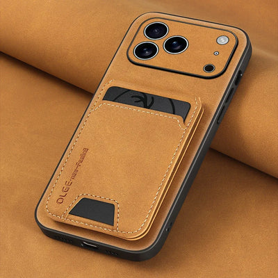 Two-Piece Set（Phone case and card holder）Luxury Synthetic Leather Card Holder Phone Case，Applicable iPhone 17 16 E 15 13 14 Pro