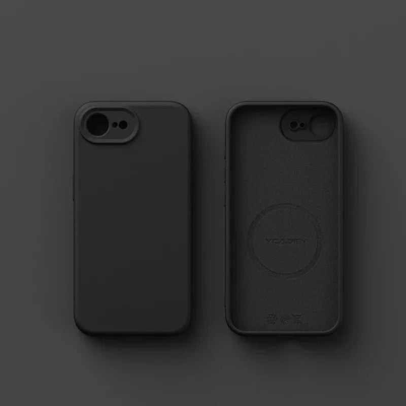 Luxury Magnetic Original Soft Liquid Silicone Phone Case For iPhone 17E 16E Shell For Magsafe Matte Skin Feel Back Cover Funda