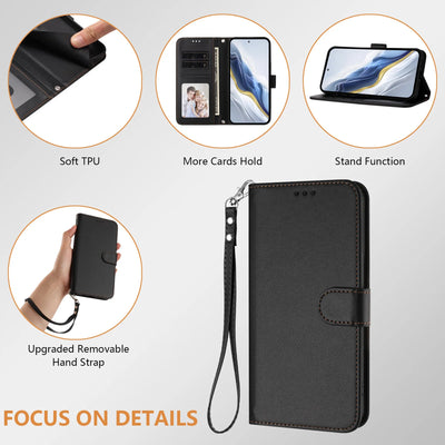 Solid Color Flip Wallet Leather Case For iPhone 17 13 14 15 16 12 Pro Max Air 16E 16 15 14 Plus 12 13 Mini Lanyard Back Cover