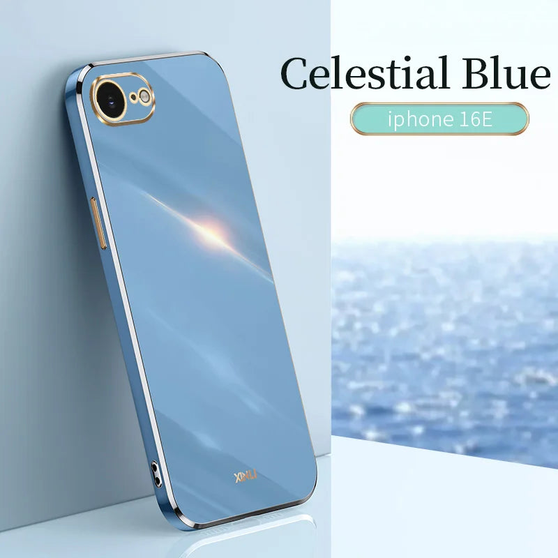 For iPhone 16E SE4 2025 Case Plating Silicone Bumper Soft TPU Back Cover Shockproof Phone Case for Apple iPhone 16E iPhone 16E S