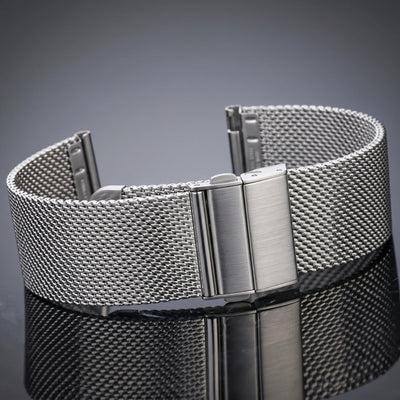 Premium Stainless Steel Mesh Watch Band 16-22mm Deployment Folding Clasp Universal Metal Bracelet Men Women Accessories