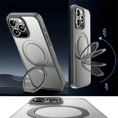 Luxury Magnetic Holder Armor Shockproof Wireless Charging Phone Case for iPhone 18 17 16 15 14 13 12 11 Pro Max Air Cases Cover