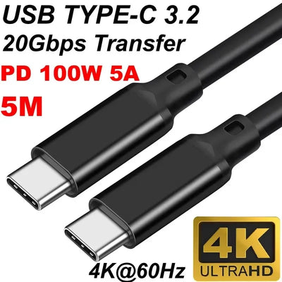 USB3.2 10Gbps Cable USB Type A to USB C 3.2 Gen2 Cable Data Transfer USB C SSD Hard Disk Cable 3A 60W QC 3.0 Fast Charging 1m 2m