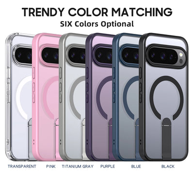 Luxury High Transparent Case For Google Pixel 11 10 9 Pro XL 5G 9A 10A Magnetic Wireless Charging With Holder Shockproof Cover