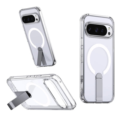 Luxury High Transparent Case For Google Pixel 11 10 9 Pro XL 5G 9A 10A Magnetic Wireless Charging With Holder Shockproof Cover