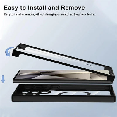 360° Full Shockproof Case for Samsung Galaxy S26 S25 S24 S23 S22  Ultra Plus FE Wireless Charging Transparent Cover