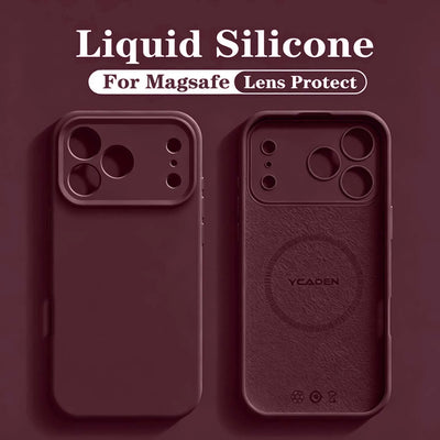 For iPhone 18 Pro Liquid Silicone Phone Case For iPhone 18 17 16 15 14 13 12 Pro Max Wireless Charging Skin Smooth Magsafe Cover