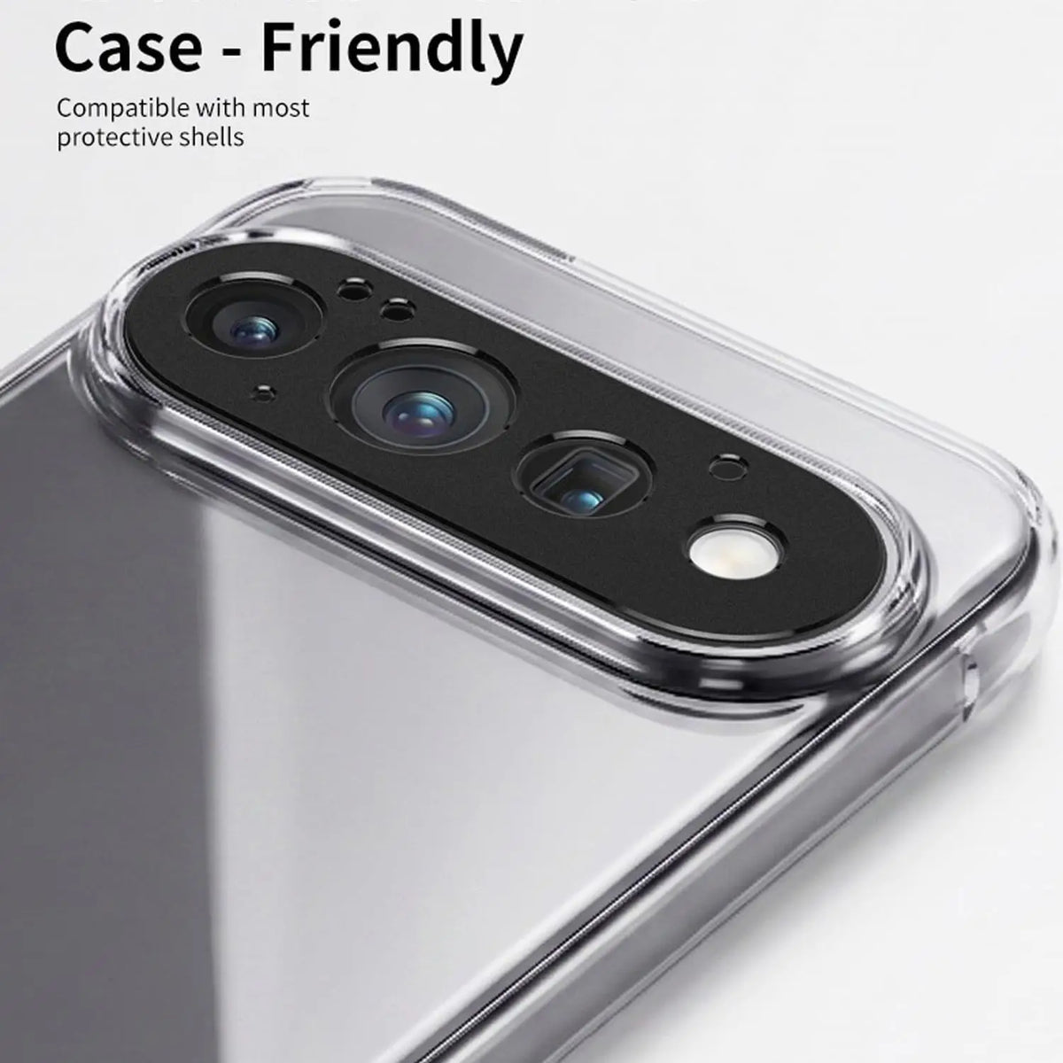 2PCS Tempered Glass Camera Lens Ring For Google Pixel 11 Pro XL Case Friendly Hollow Cut Lens Protector Anti Fingerprint