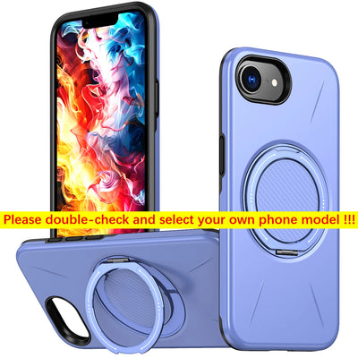 Phone Case For iPhone 17E 16E 360° Rotating Magnetic Stand Holder For Magsafe Deluxe Shockproof Bracket Covers Armor Fundas