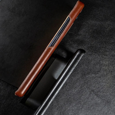 Hand Made Genuine Leather Cases for Samsung Galaxy S26 S25Plus S24 Ultra S23 S22 Aesthetic Vintag Pattern Phone Cover Back Capa