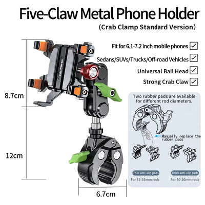 Universal Metal Car Phone Mount, 360° Rotation for Windshield/Dashboard, Suction Cup Holder for IPhone Samsung All Smartphones