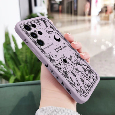Moon Snowflake Phone Case For Samsung Galaxy S25FE S24 S23 S22 S21 S20 S10 S10E Ultra Plus FE Note 20 Ultra 10 Plus Cover